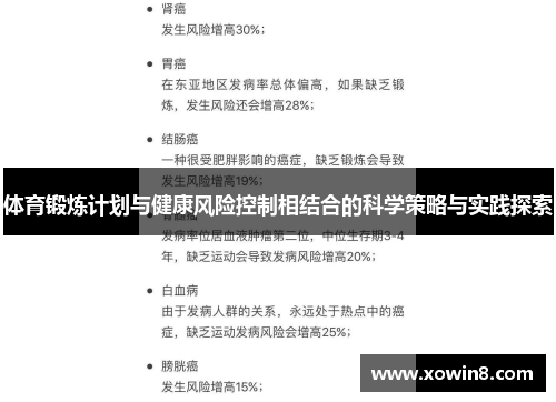 体育锻炼计划与健康风险控制相结合的科学策略与实践探索